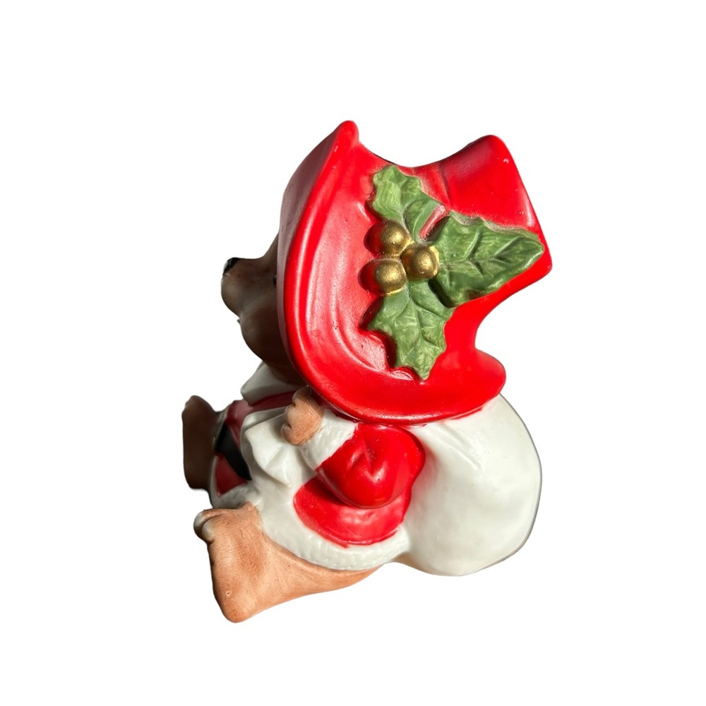 Vintage Homco Christmas Santa Teddy Bear Ceramic Figurine Retro Holiday Decor - Picture 5 of 10